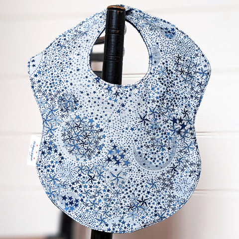 Liberty fabric bib - blue stars Adelajda