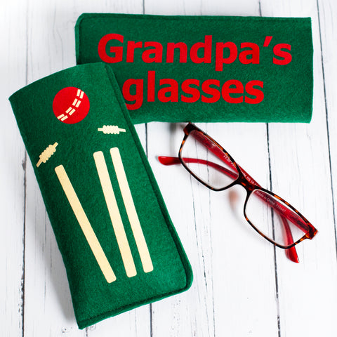 Cricket Glasses Case Personalised Fathers Day Gift